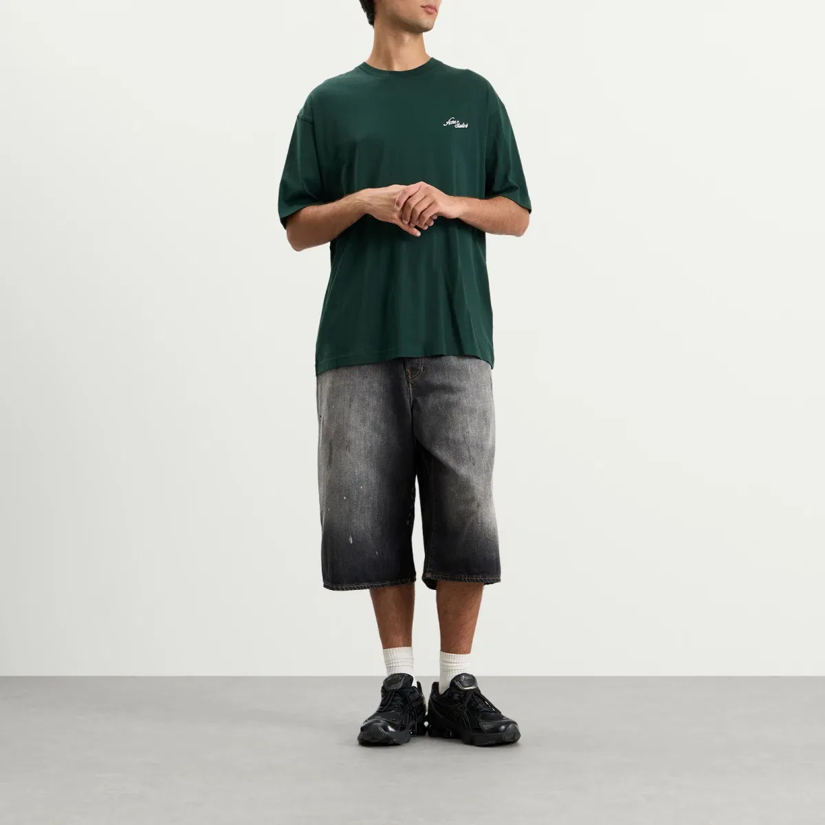 Футболка с длинным рукавом Exford small venice logo Acne Studios, Dark Green — фото 4