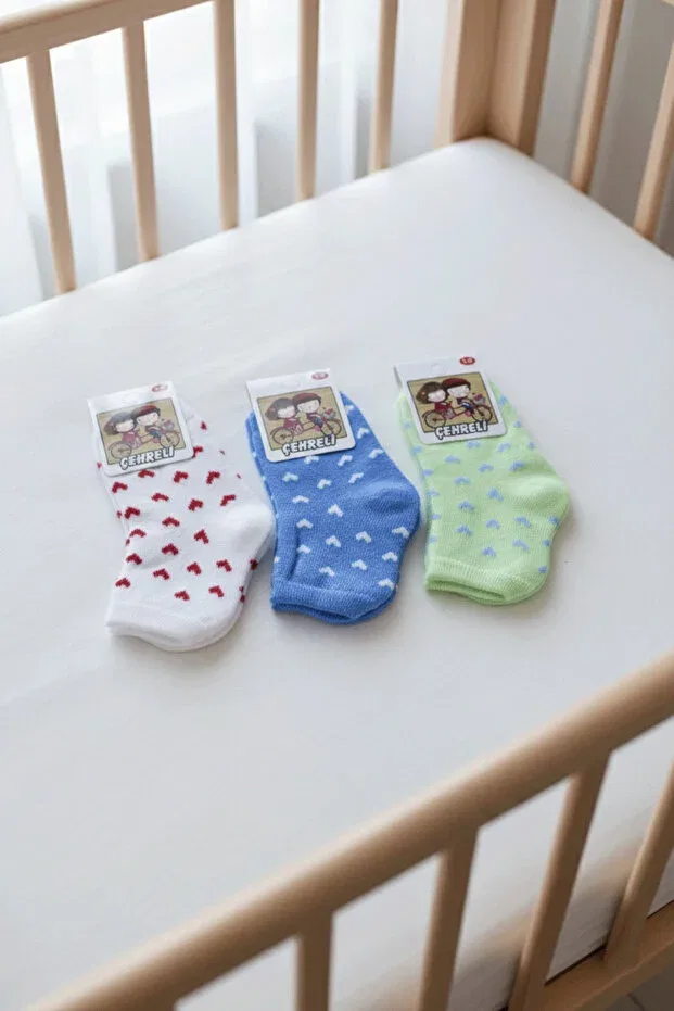 Детские носки с рисунком 3 пары Çehreli, White & Blue & Green