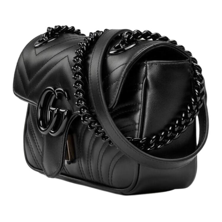 Женская сумка через плечо GUCCI GG Marmont из черной кожи — фото 2