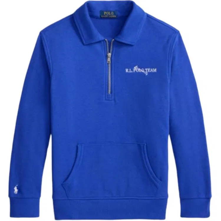 Детский свитшот с воротником-поло Polo Ralph Lauren, Blue