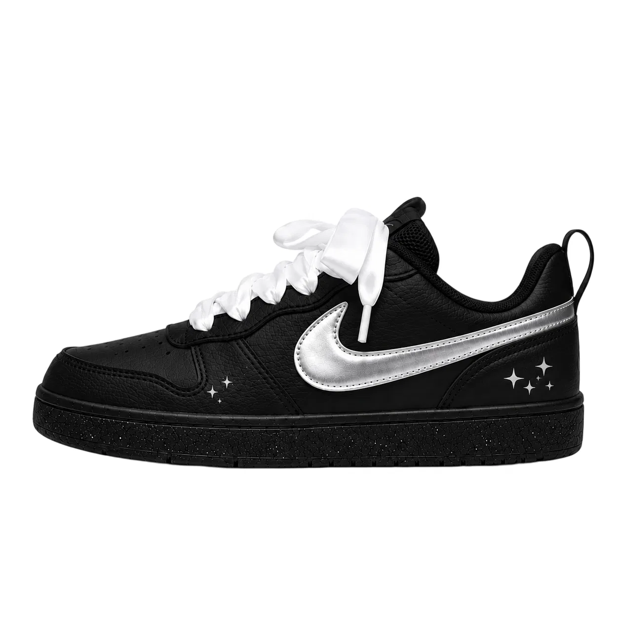 Детские кроссовки для скейтбординга с принтом Silver Moon Ballet Nike Court Borough, Black — фото 3
