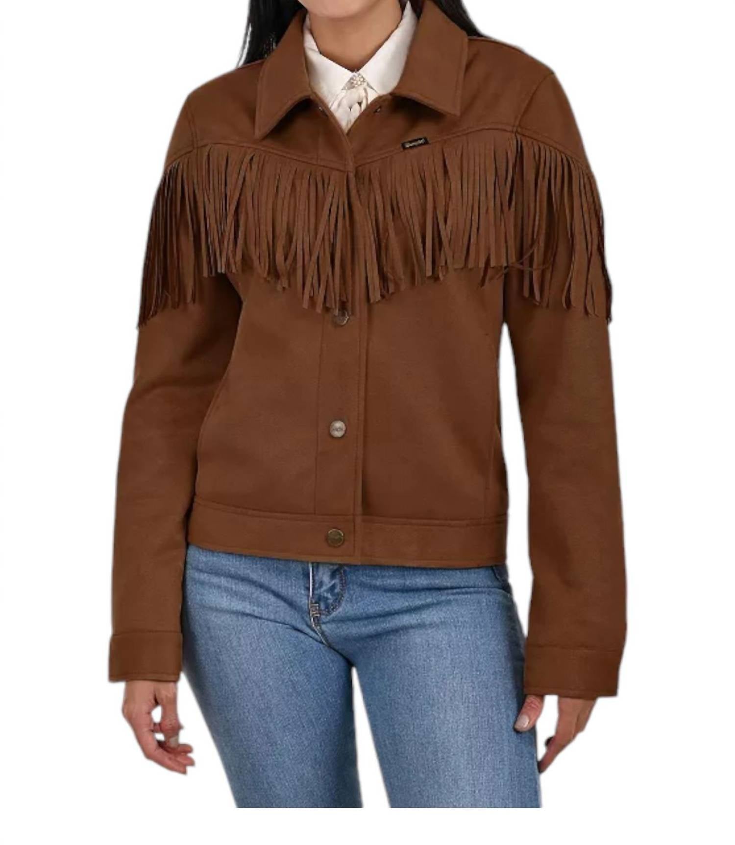 

Куртка Trucker из искусственной замши с бахромой коричневого цвета Wrangler