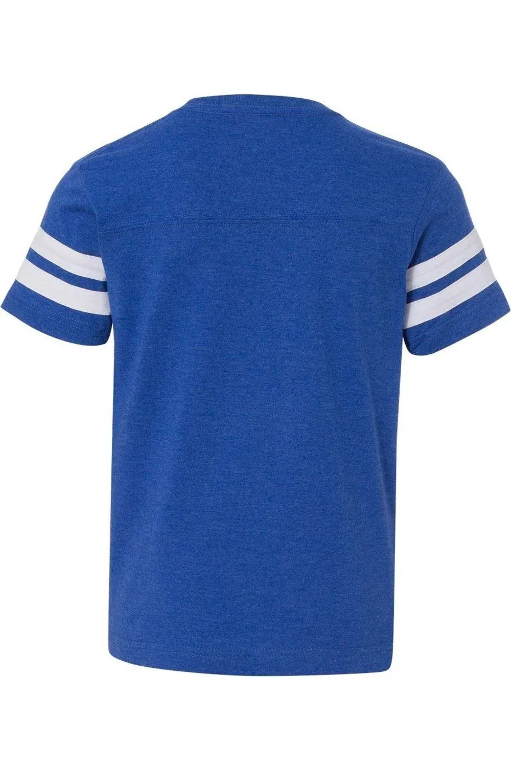 Детская футболка для мальчиков с контрастными полосами на рукавах LAT Youth Football Fine Jersey Tee, Vintage Royal/ White — фото 2