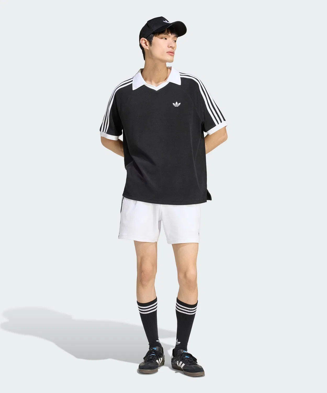 Женский поло из махровой ткани с принтом Adidas Originals, Navy — фото 3