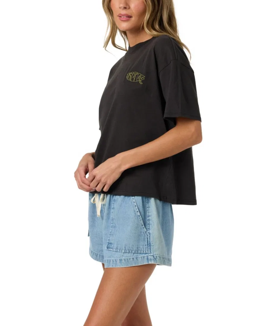 Футболка с принтом Board Graphic, модель Women's Board Graphic Crewneck T-Shirt O'Neill, Black — фото 3