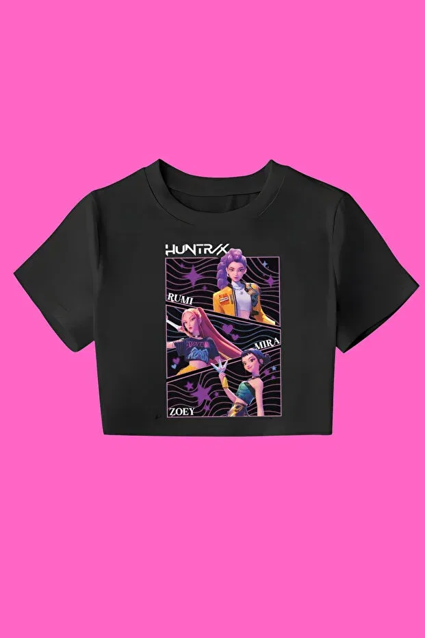 Детский топ для девочек с принтом K-Pop demon hunters huntrix Mech Butik, Black