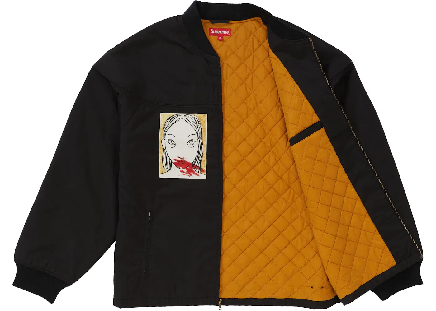 Мужская куртка с принтом Mug Shot Crew Jacket Supreme, черный — фото 2
