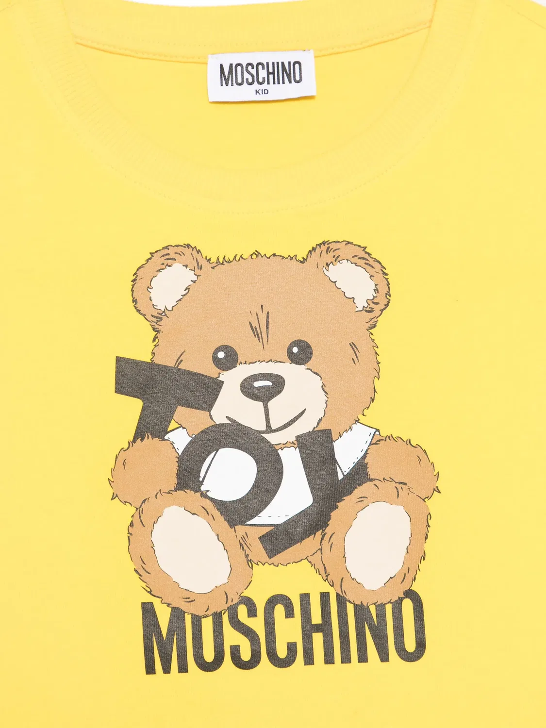 Футболка с принтом для девочек Moschino, желтый — фото 2