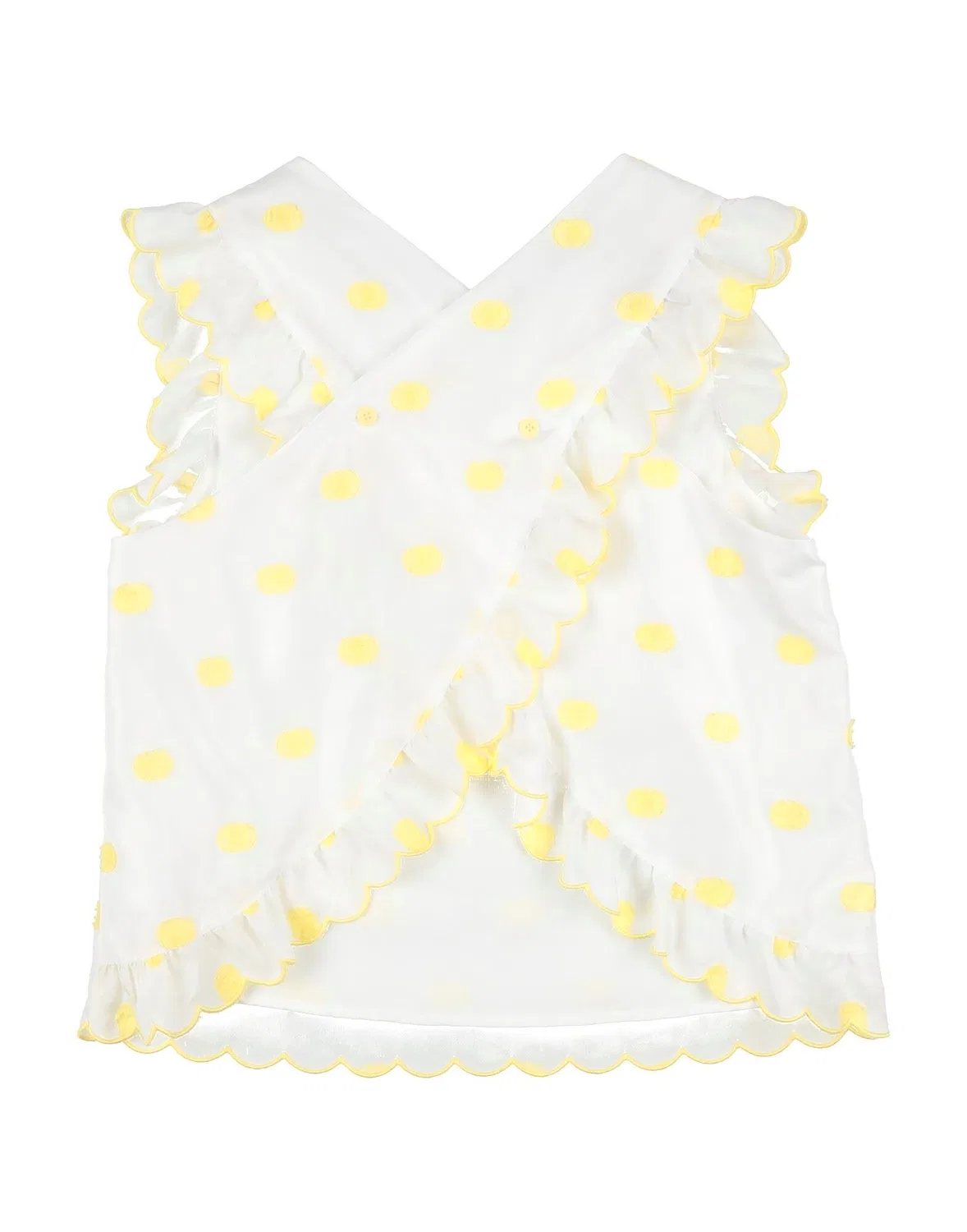 Детская блузка для девочек с воланами Taffeta Stella Mccartney Kids, белый — фото 2