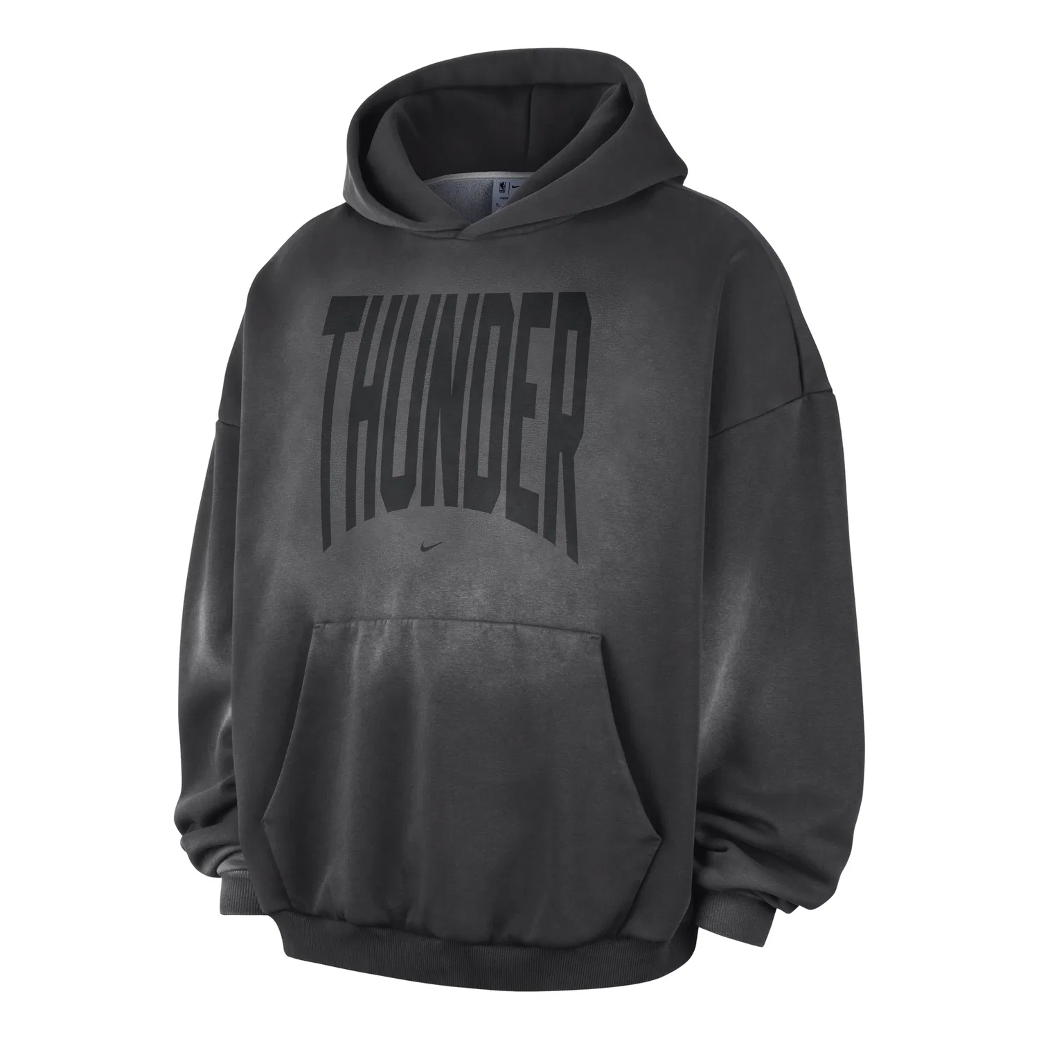 Мужское худи для баскетбола Oklahoma City Thunder Standard Issue Therma-FIT Fleece Hoodie 'Dark Charcoal White' Nike, Dark Charcoal/White