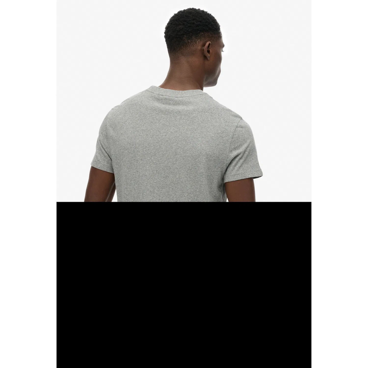 Детская хлопковая футболка с круглым вырезом Superdry, Grey Marl/Blue — фото 3