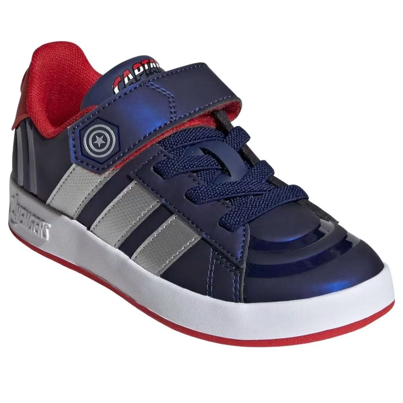 Детские кроссовки с липучкой Grand Court Adidas, синий — фото 4