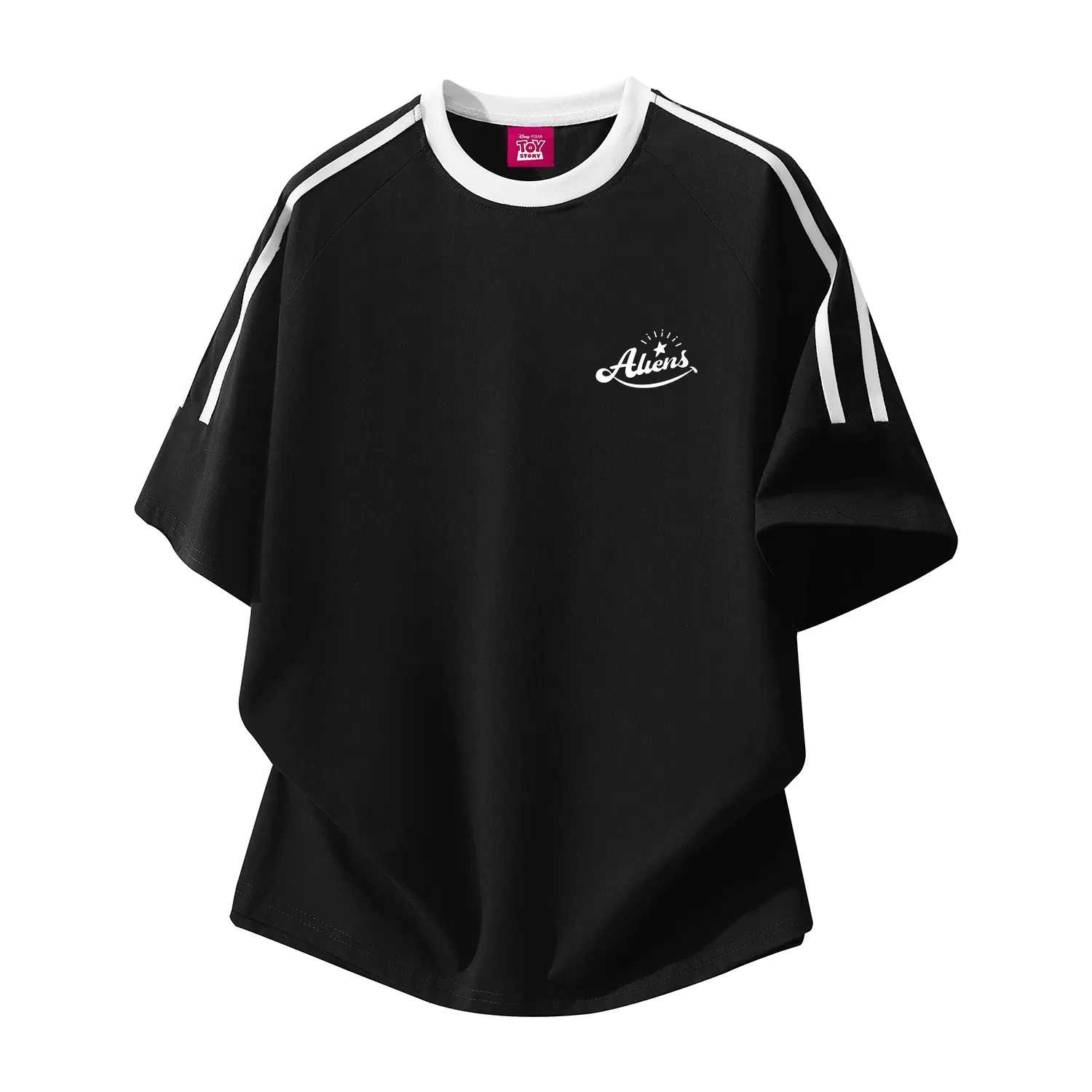 Детская футболка хлопковая Disney Unisex Crew Neck Thin Straight Fit, Pink — фото 3