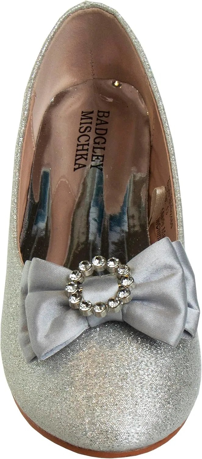 Детские балетки для девочек с бантом Josmo, Silver Shimmer — фото 2