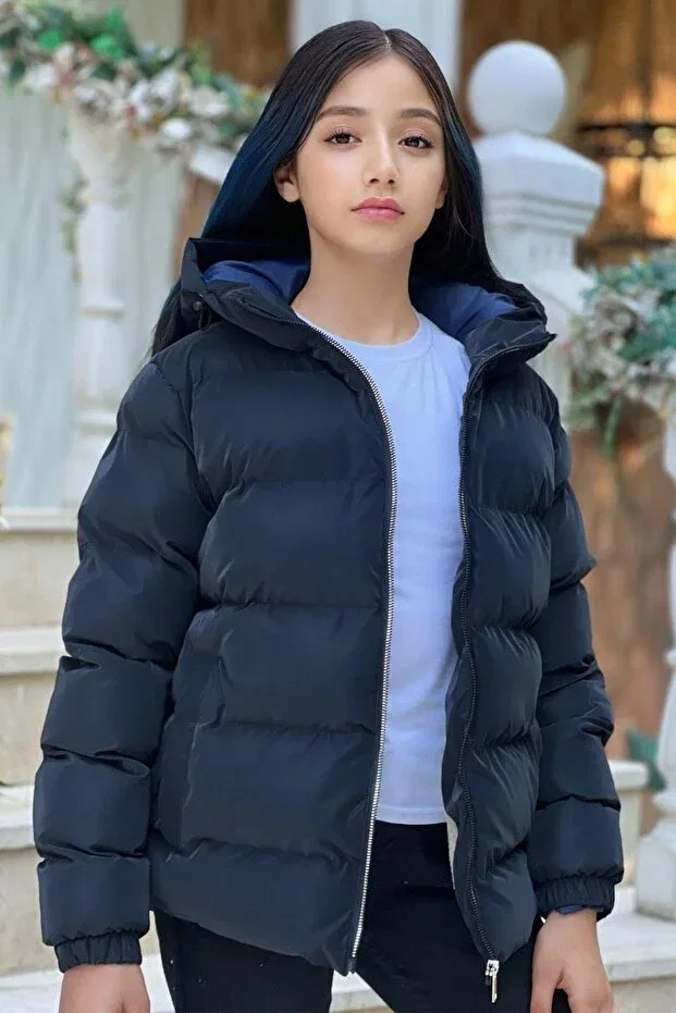 Детское зимнее пальто для девочек с капюшоном Zaziko Kids, Navy Blue