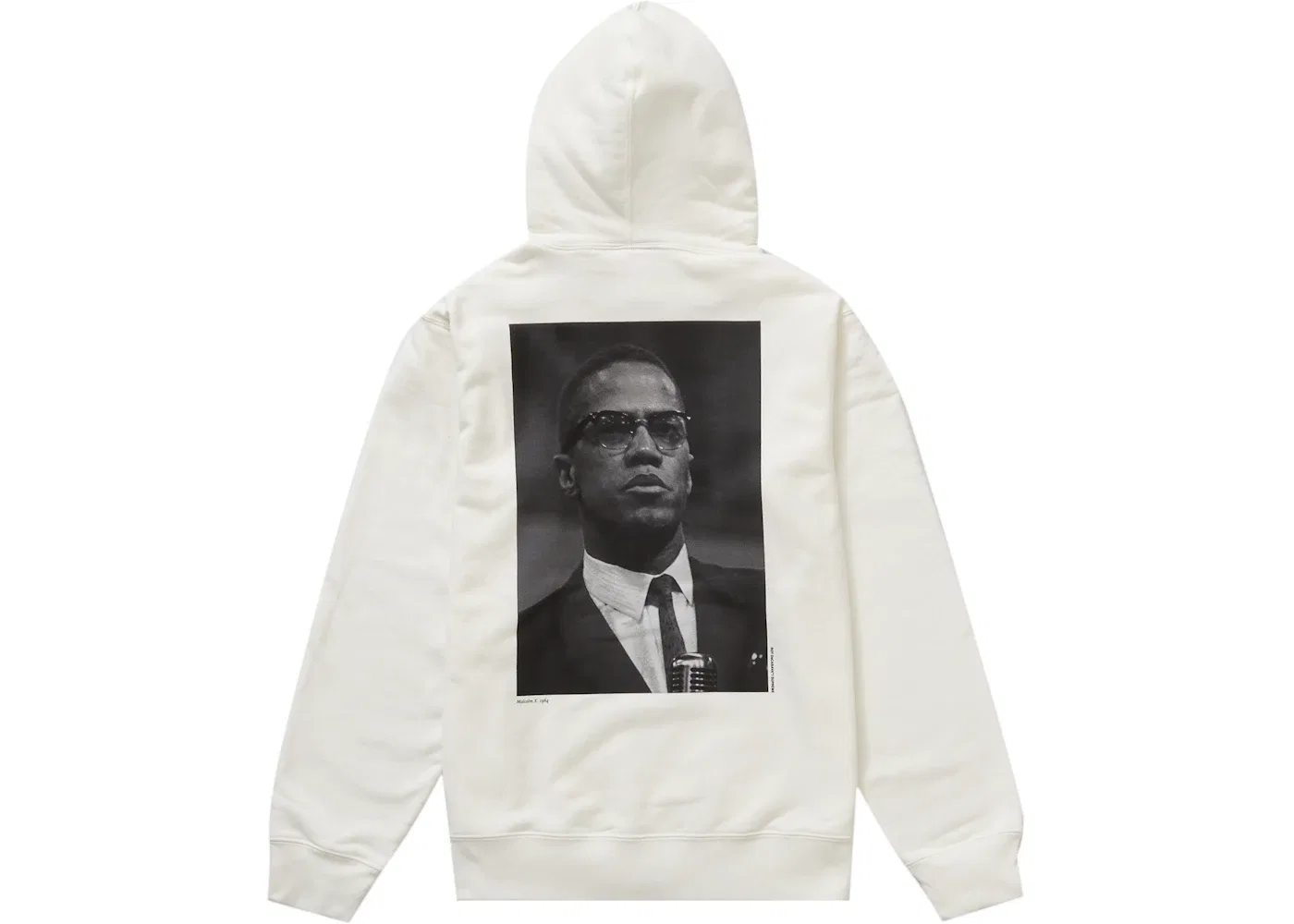 Мужское худи с принтом Roy DeCarava Malcolm X Supreme, белый
