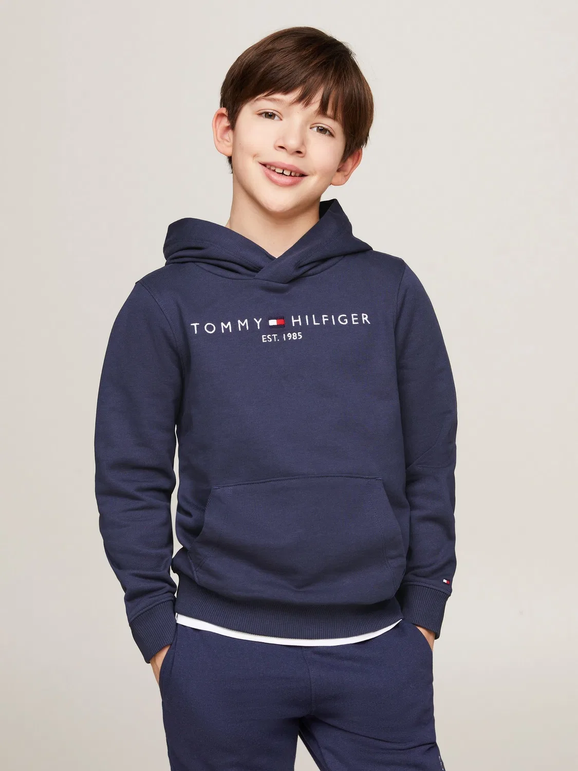 Худи, повседневное, Essential Tommy Hilfiger, синий
