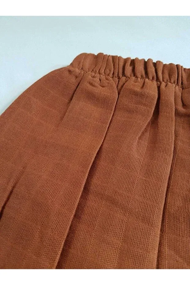 Детские шорты для девочек хлопковые Muslin baby girl-boy elastic shorts Alpar Tekstil, Taba — фото 2