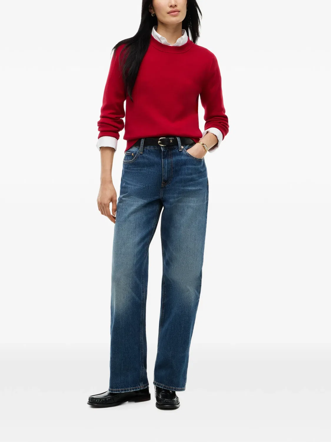 Свитер с вышитым логотипом Tommy Hilfiger, красный — фото 2