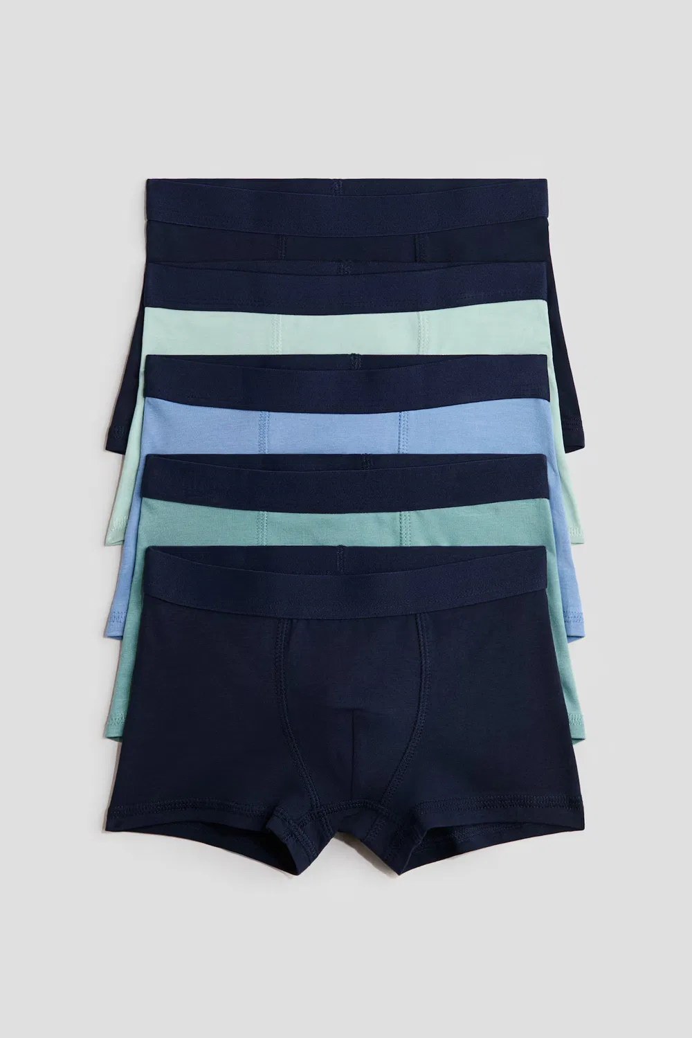 5 хлопковых трусов в упаковке H&M, Marineblau/Türkis