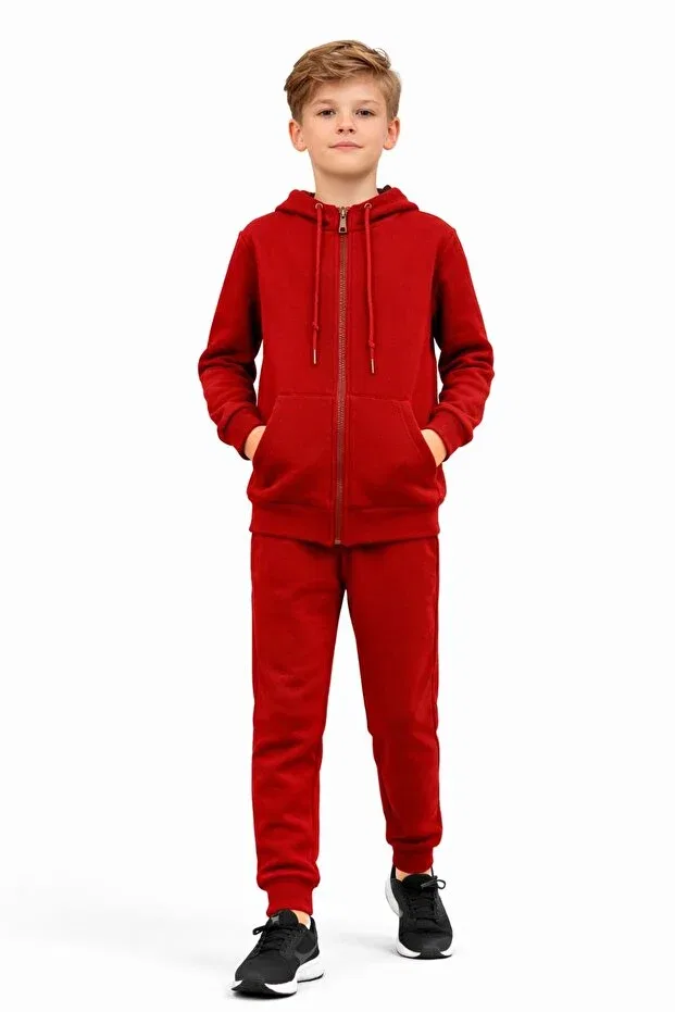 Детский спортивный костюм для мальчиков на молнии с капюшоном Vandelo, Red
