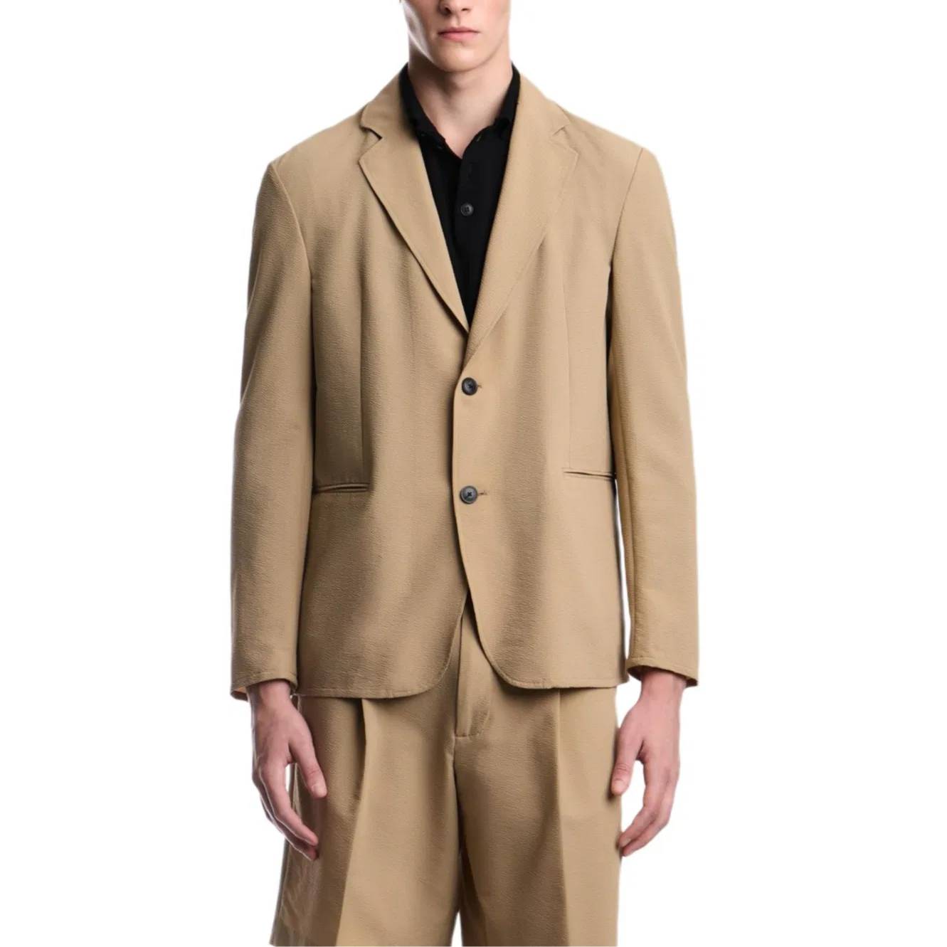 Мужской деловой костюм с лацканами Light Umber Regular Fit Emporio Armani, Light Umber — фото 4