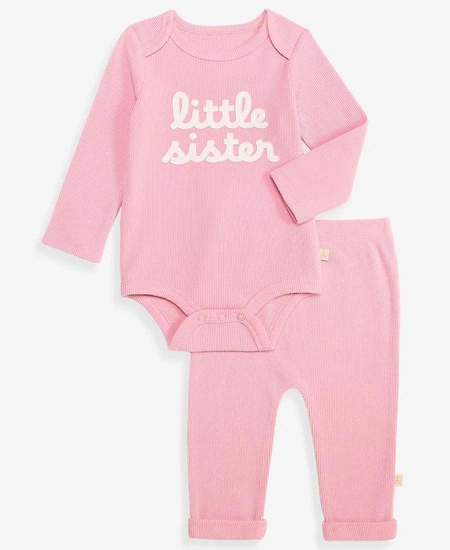 Детский комплект из боди и штанов Little Sister First Impressions, Pink Ename
