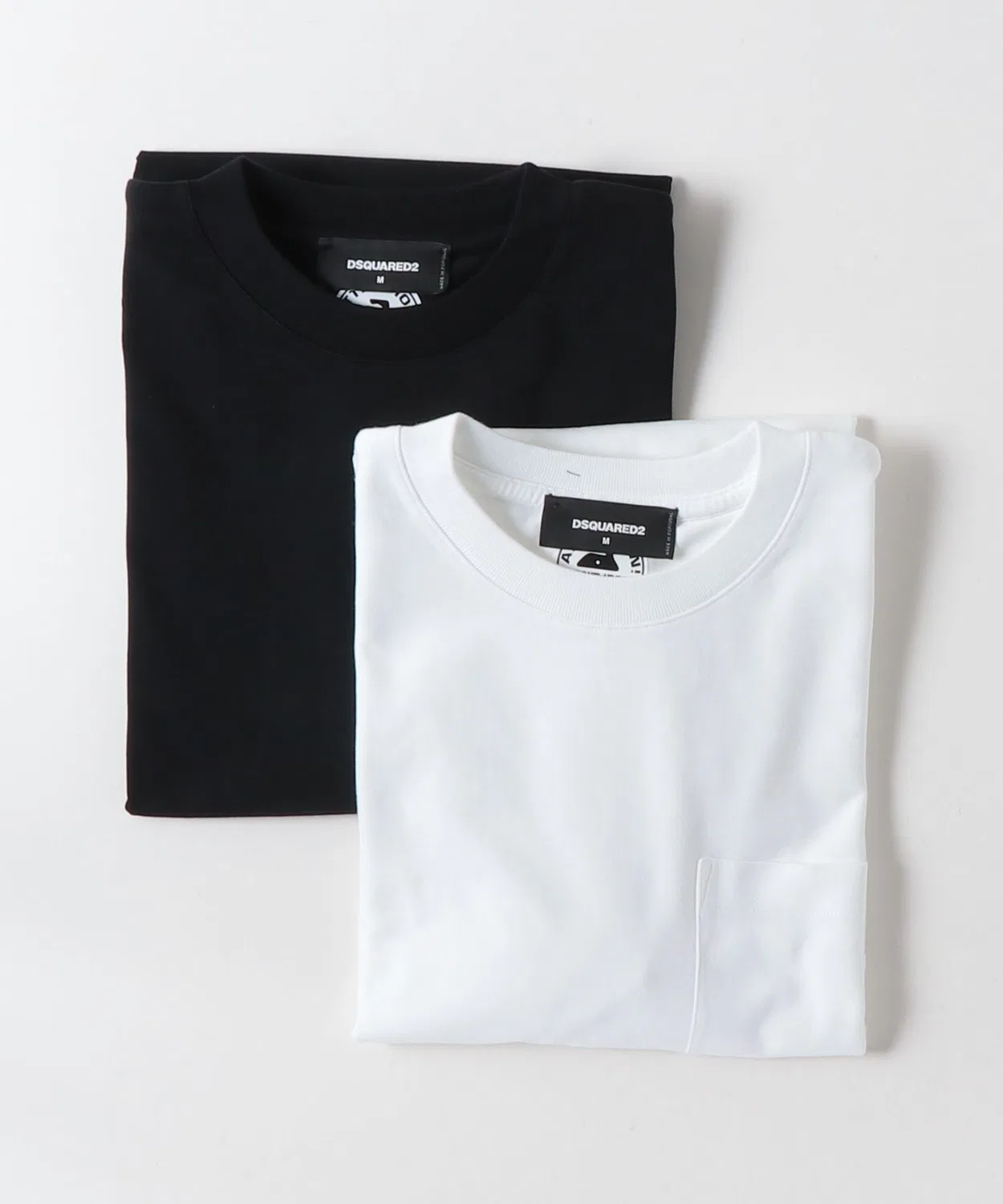 Мужская футболка свободного кроя с принтом Twin Pack Loose Fit Tee DSQUARED2, White/Black