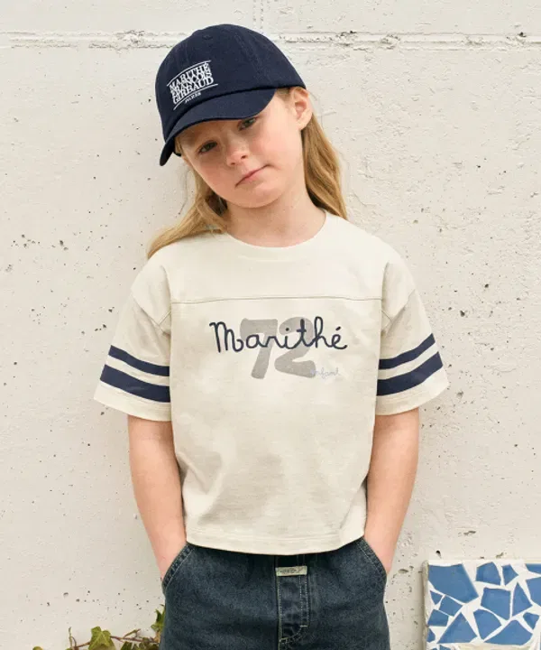 Футболка с футбольным принтом, Marithé Kids, light beige