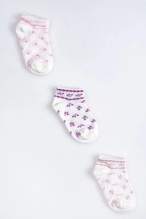 Детские носки-пинетки для девочек хлопковые 3 шт Cocole Socks, Multicolor