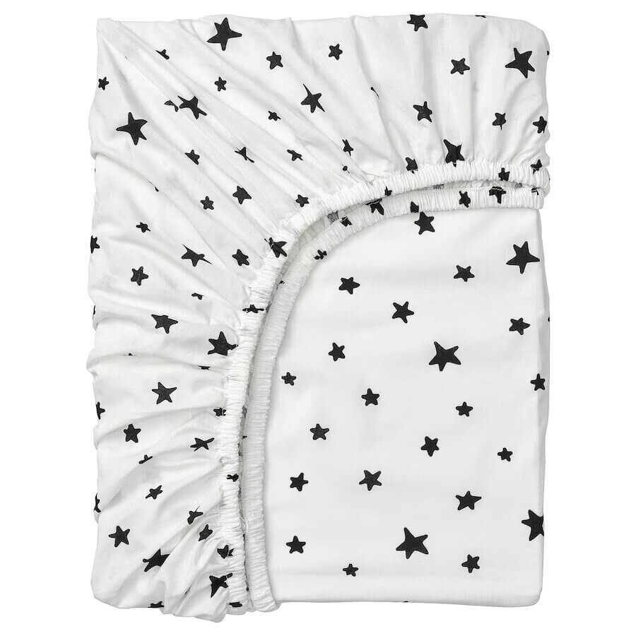 

Простыня на резинке Ikea Busenkel Stars, 90x200, белый