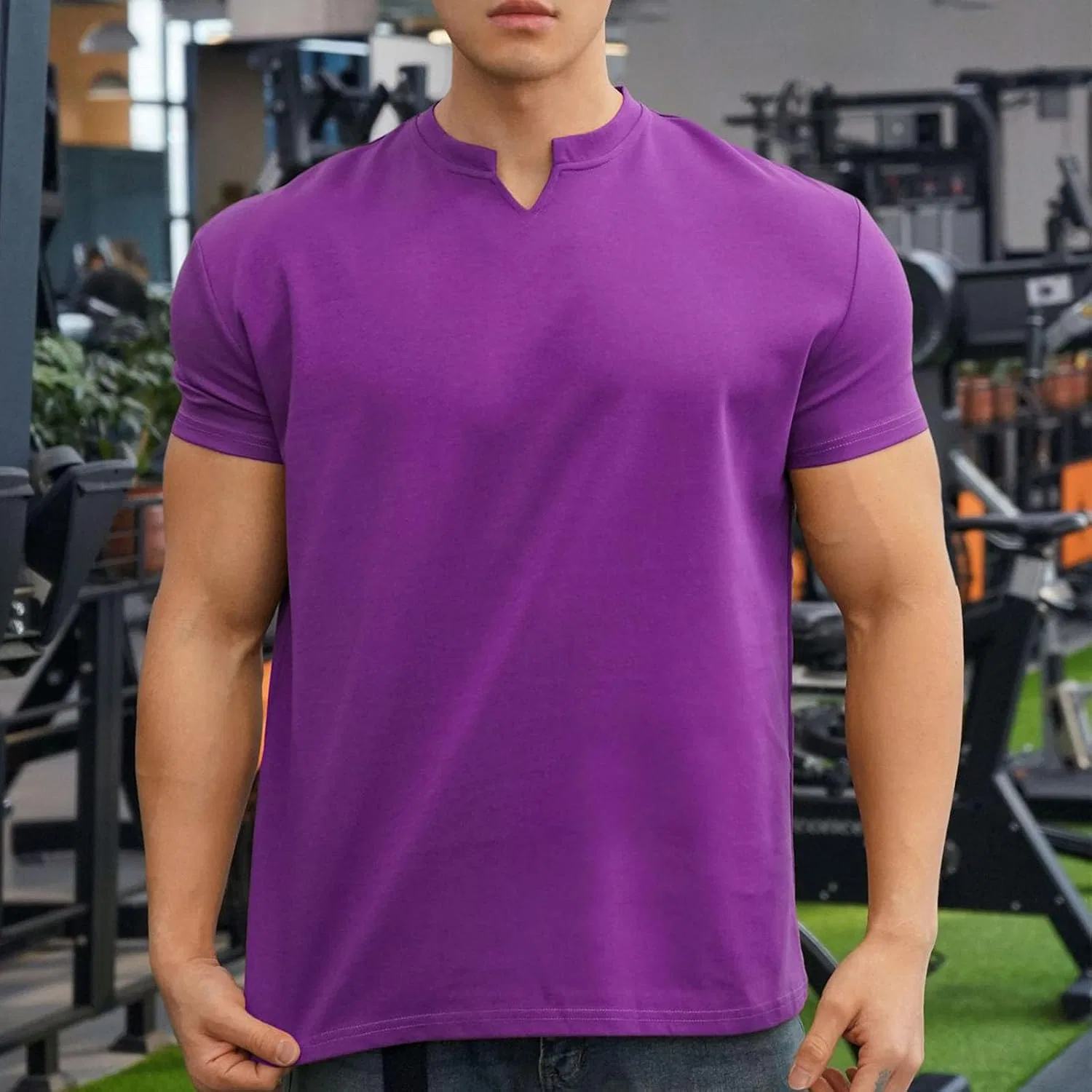 Мужская футболка с круглым вырезом Summer Classic Tops, Purple — фото 2