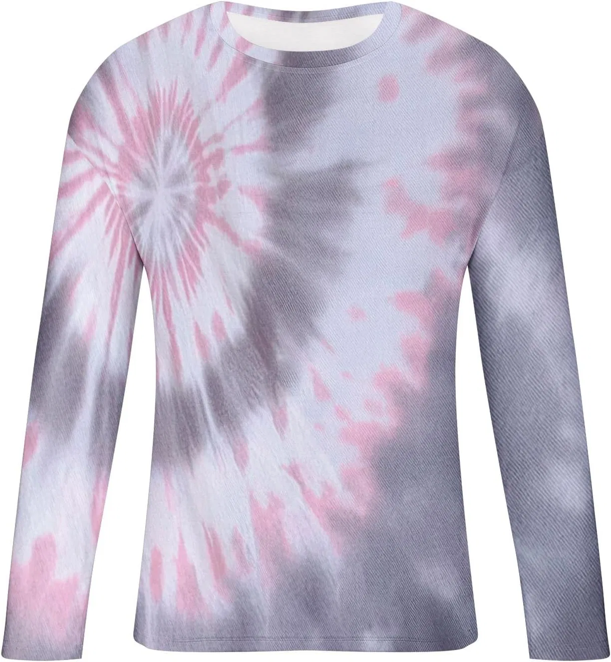 Мужская футболка с длинным рукавом с принтом Tie Dye, Gray — фото 4