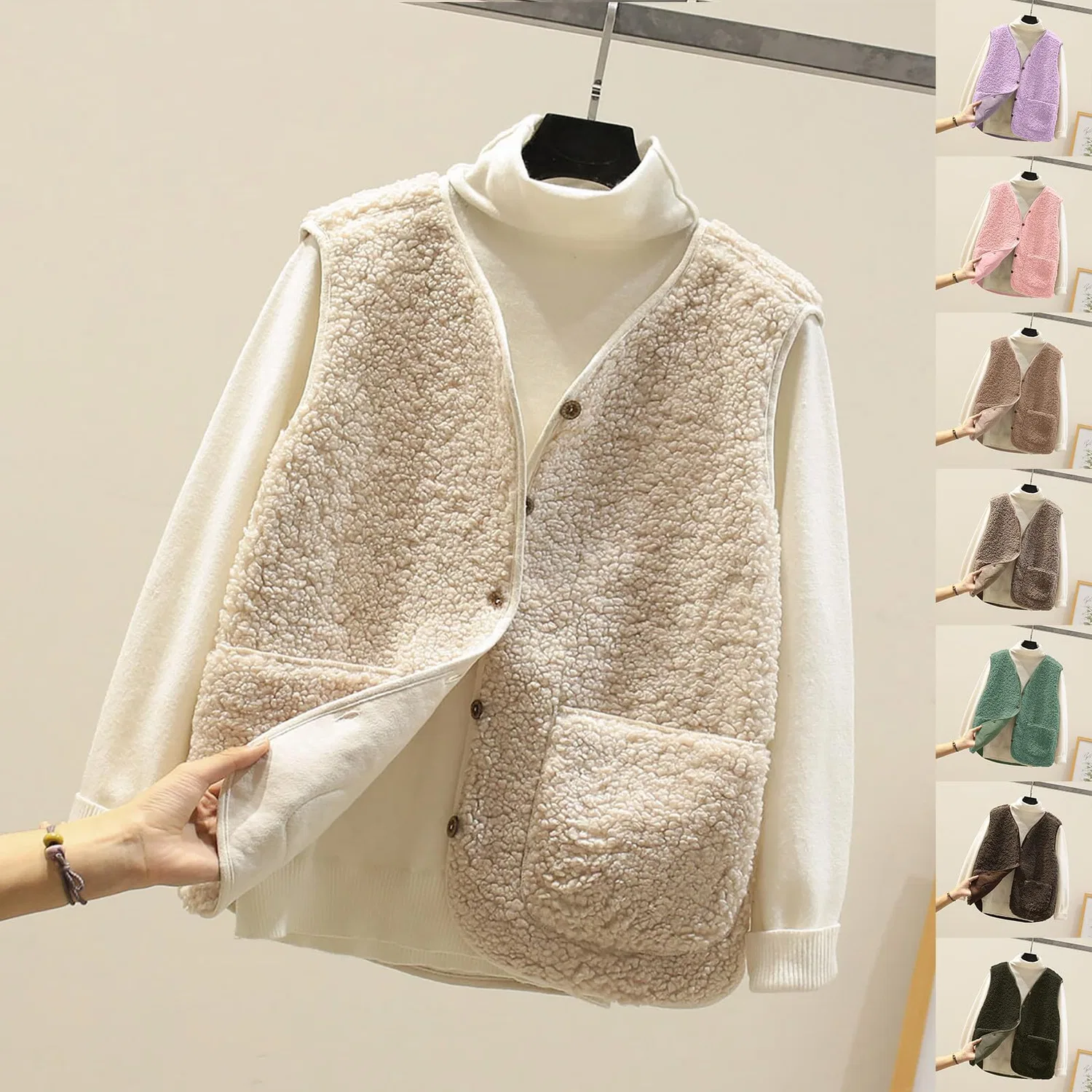 Женский безрукавный жилет с флисом, модель Winter Warm, бренд, brown — фото 2