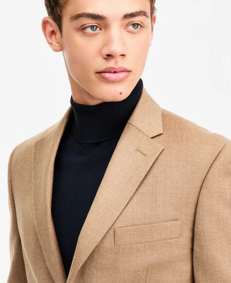 Пиджак мужской современного кроя из шерсти Tommy Hilfiger, Tan — фото 3