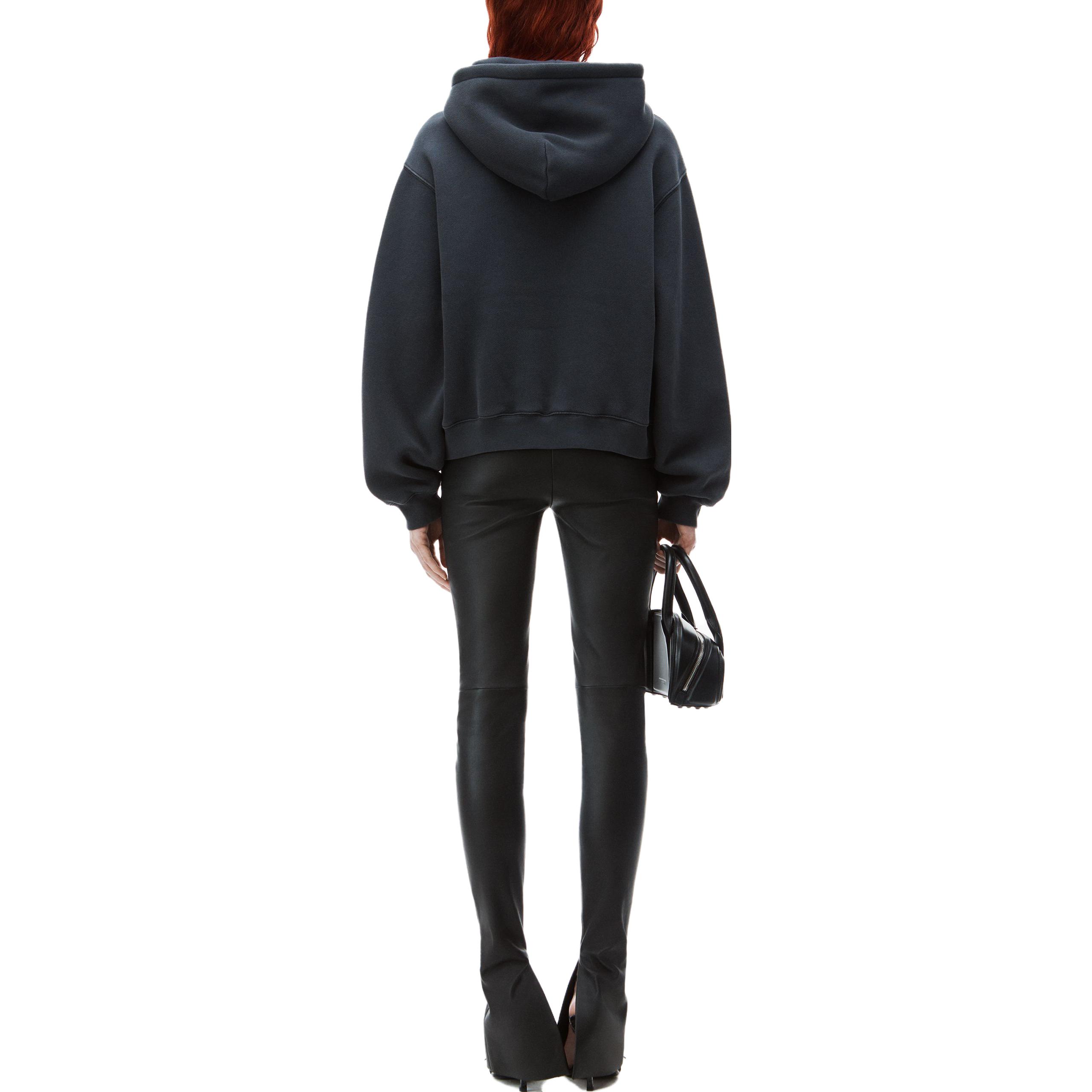 Толстовка с логотипом на шнурке Alexander Wang, темно-серый — фото 4