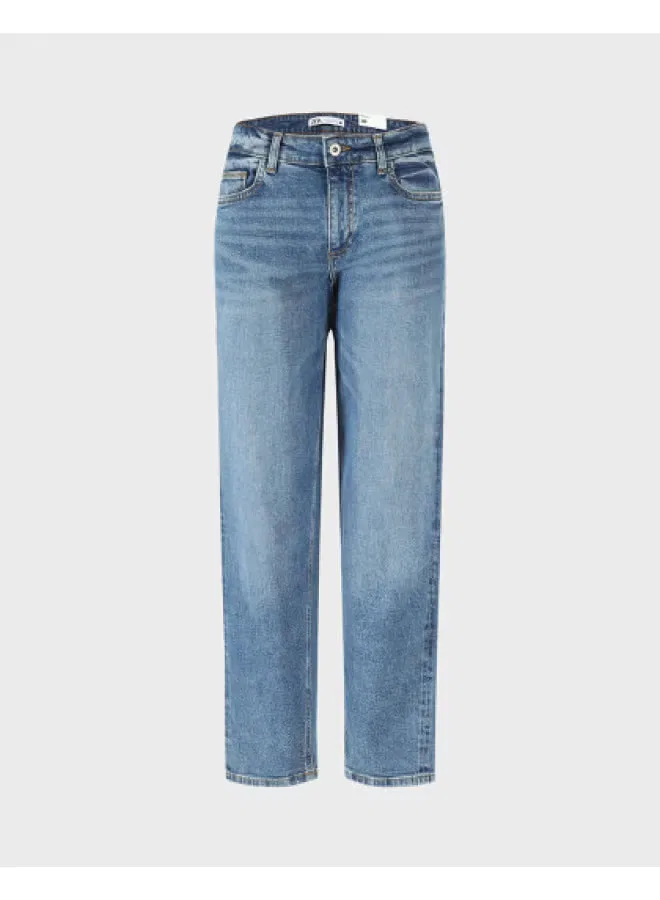 Джинсы классические с потертостями Zara, синий