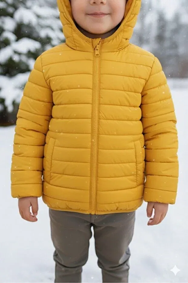 Детское пальто для мальчиков пуховое Lesso Kids, Yellow