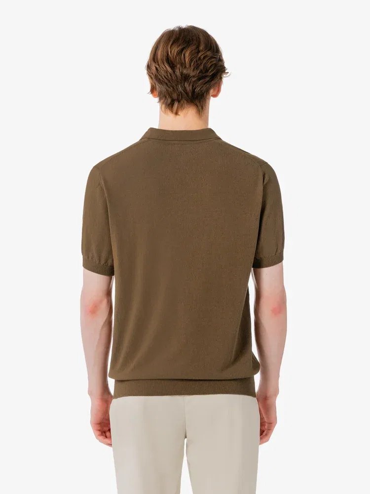 Футболка поло с открытым воротником LACOSTE, Brown — фото 3