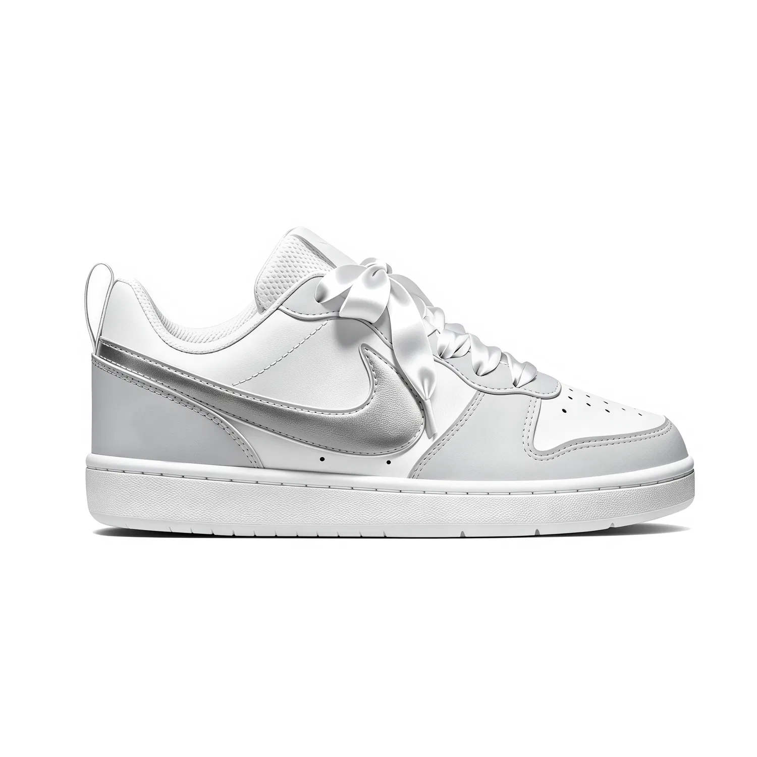 Детские кроссовки для скейтбординга с серебристым принтом Nike Court Borough, Silver Gray — фото 4