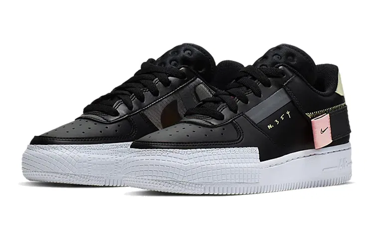 Детские кроссовки для скейтбординга с низким профилем Air Force 1 Low Type Black GS, Nike, Черный — фото 4