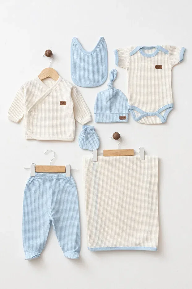 Детский комплект боди для новорожденных хлопковый Kuzenler Bebe, Blue