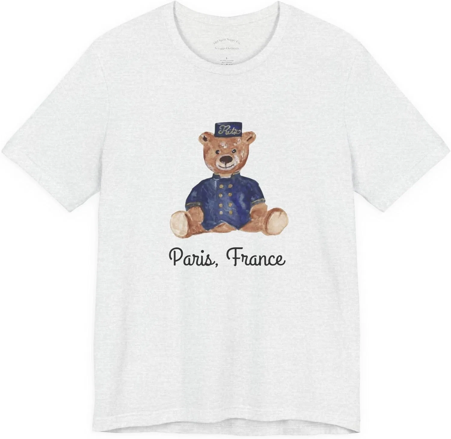 Футболка с медвежонком Paris Bella+canvas 3001, Ash