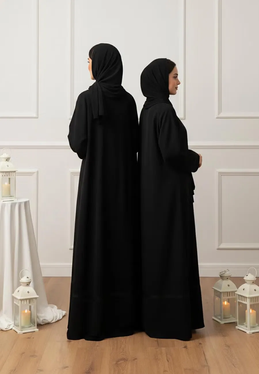 Абая с длинным рукавом Noor Abaya Nukhbaa, черный — фото 4
