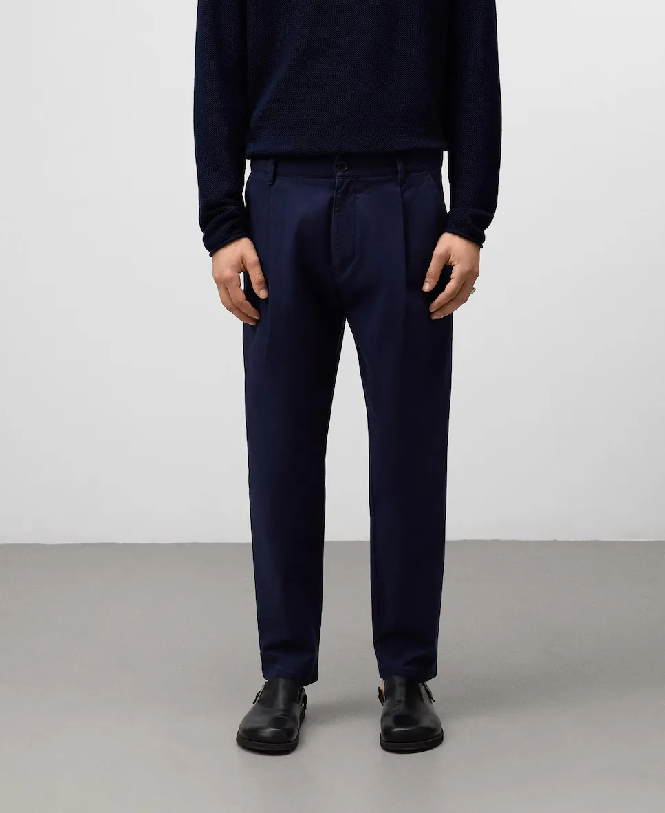 

Мужские брюки со стрелками из хлопка Adolfo Dominguez, темно-синий
