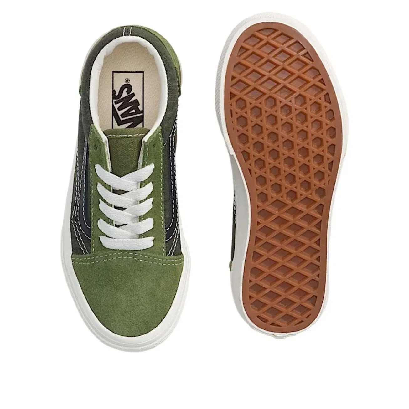 Детские кеды Old Skool Vans, зеленый — фото 3
