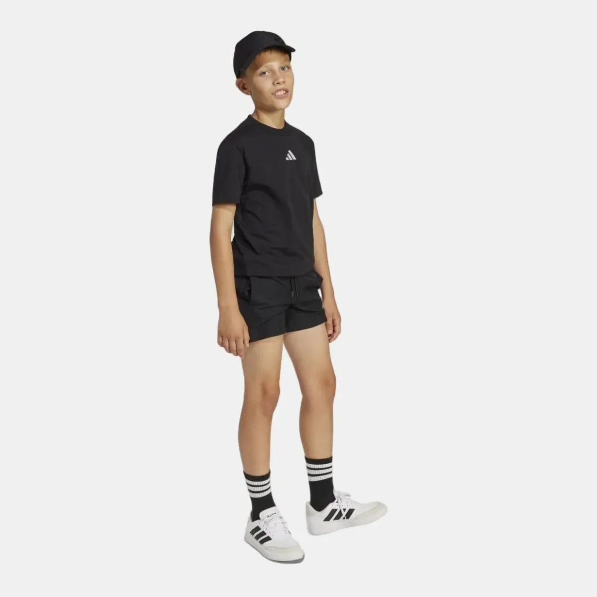 Детское шорты для мальчиков из полиэстера adidas, Negro — фото 3