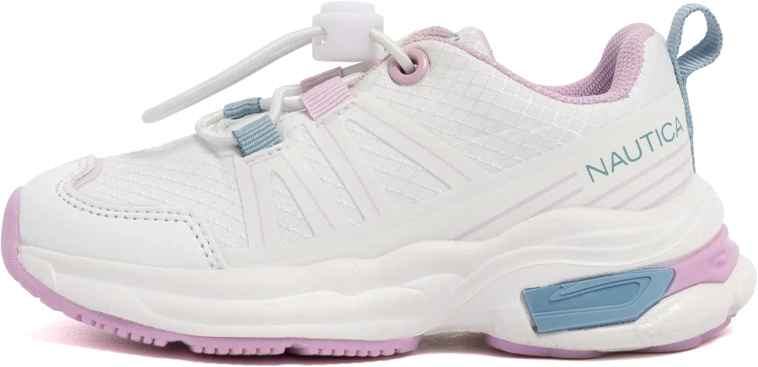 Детские кроссовки на шнуровке-шнурке Nautica, White Pink — фото 2