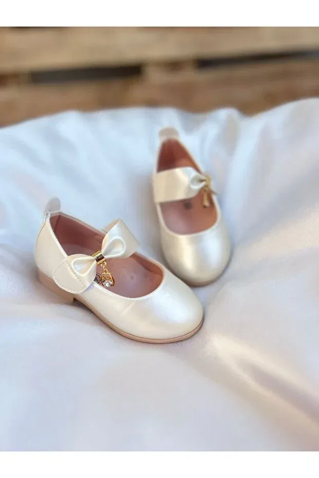 Детские балетки для девочек из искусственной кожи Görkem Bebe Ayakkabı Ve Tekstil, Beige