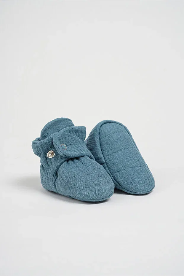 Детские пинетки из муслина для новорожденных Babyzilla, Indigo — фото 3
